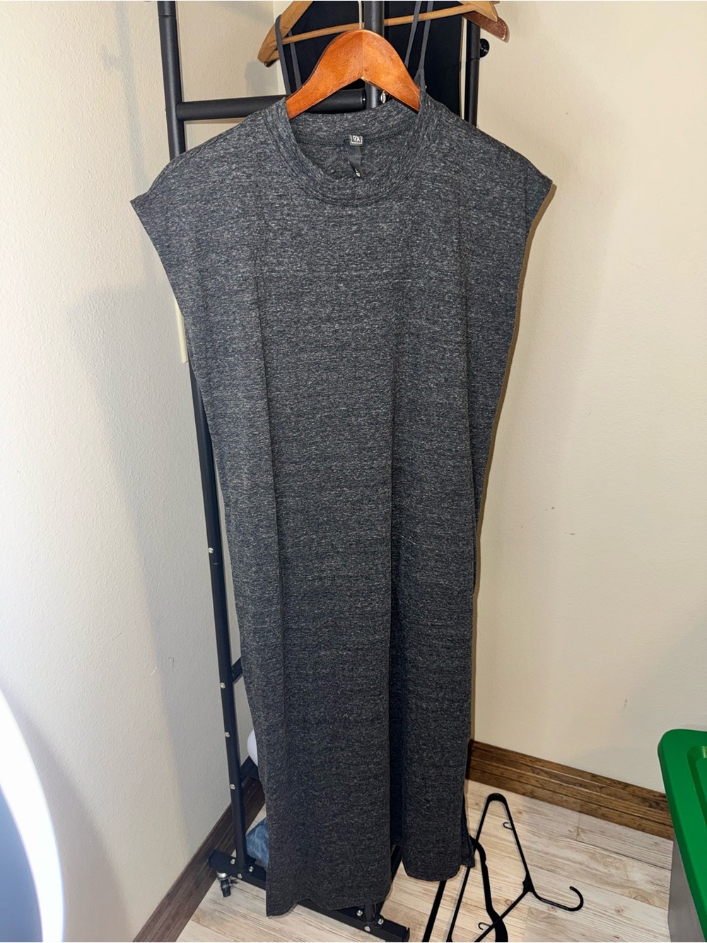 Never worn with pockets Sleeveless Midi Dress in Charcoal Gray